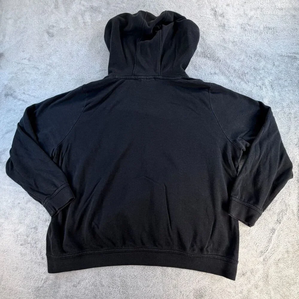 Nike Hoodie Women’s 1X Pullover Sweatshirt Black Metallic Swoosh Logo